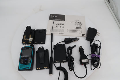 U20412 Used ICOM ID-51A Plus VHF/UHF FM/D-STAR 5W Handheld Transceiver 50th Anniversary Limited Edition
