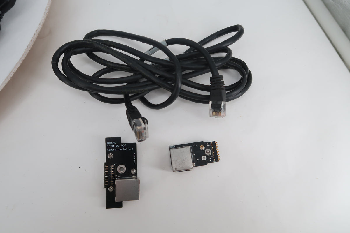U20418 Used ICOM IC-706 HF/VHF All-Mode 100W Transceiver w/XGGCOMMS USB-Digimode-4 & DM5AL Separation Cable