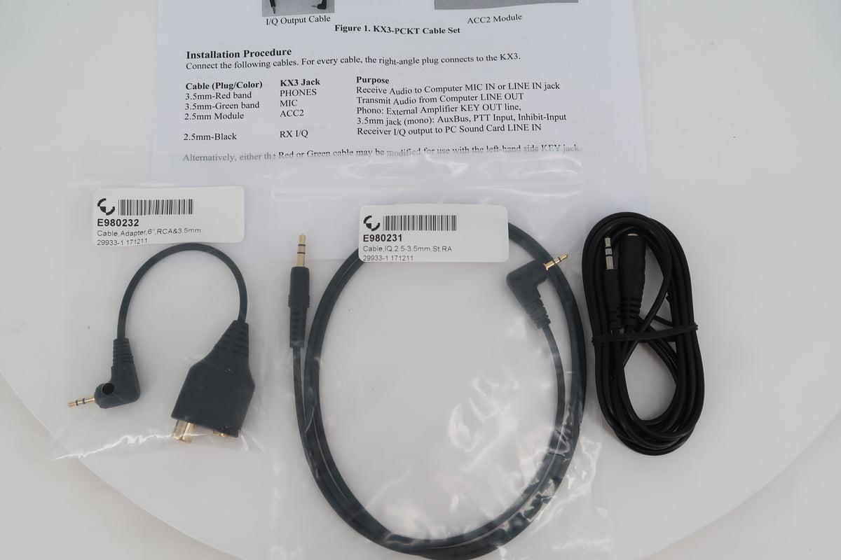U20420 AS-IS Elecraft KX3-PCKT Cable Set (Incomplete Set)