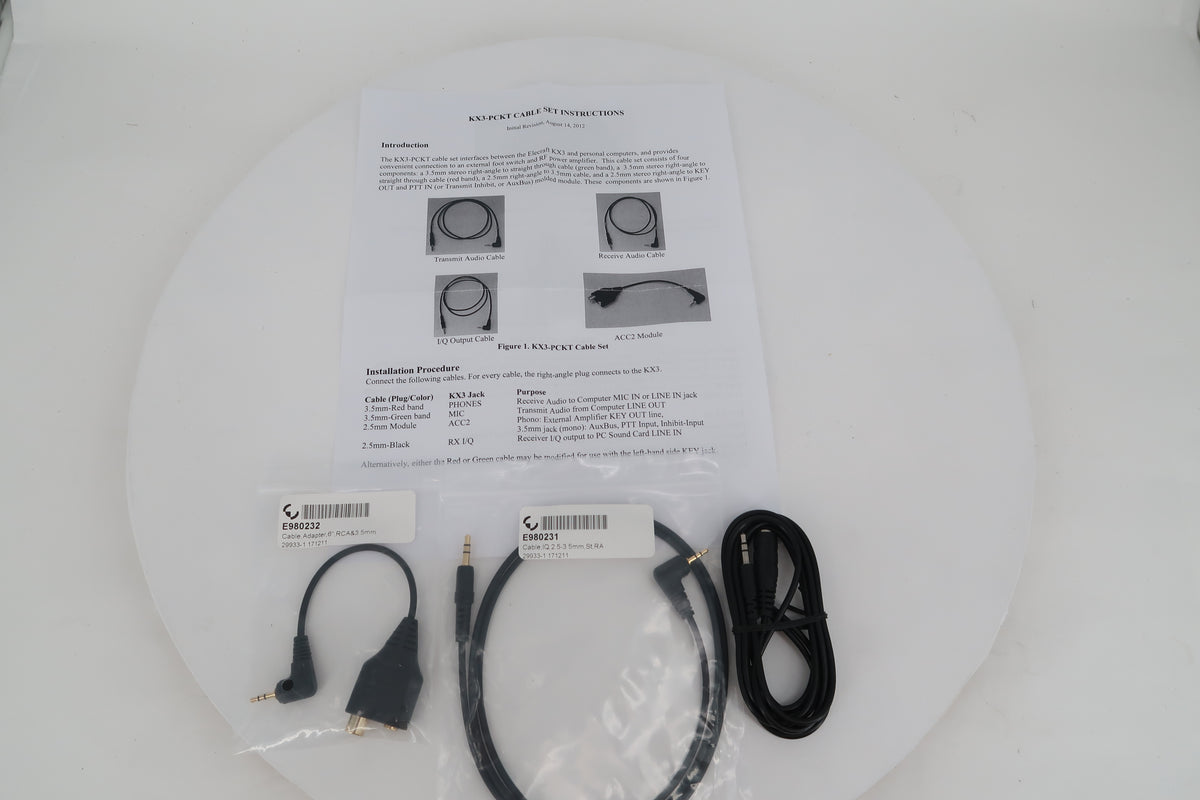 U20420 AS-IS Elecraft KX3-PCKT Cable Set (Incomplete Set)