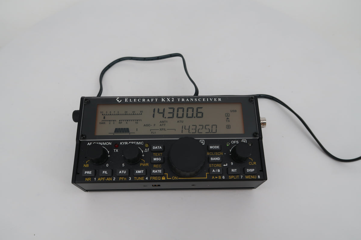 U20421 Used Elecraft KX2 80-10M SSB/CW/Data QRP 10W Transceiver w/KXAT2 Automatic Antenna Tuner & Extras