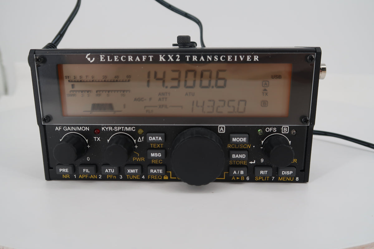 U20421 Used Elecraft KX2 80-10M SSB/CW/Data QRP 10W Transceiver w/KXAT2 Automatic Antenna Tuner & Extras