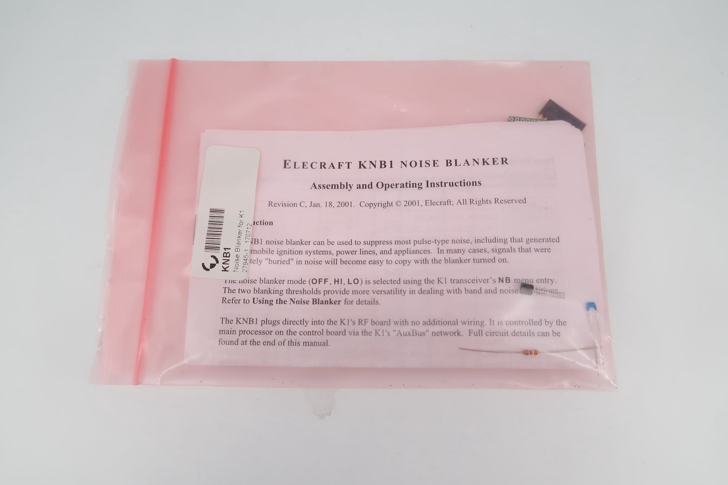 U19566 Never Used Elecraft KNB1 Noise Blanker Kit for K1
