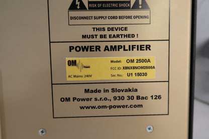 U20496 Used OM Power OM2500A 2500 Watt HF (1.8-29.7 MHz) Power Amplifier with Remote