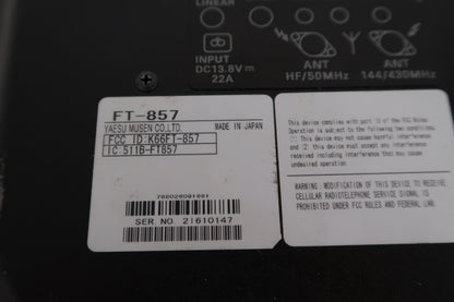 U20500 Used Yaesu FT-857D HF/VHF/UHF 100W Multi-Mode Ultra-Compact Transceiver