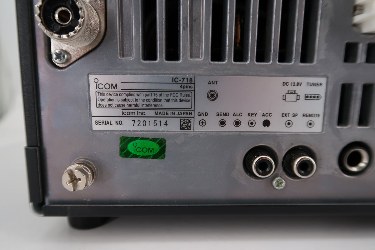 U20502 Used ICOM IC-718 with DSP HF SSB/CW/RTTY/AM 100W Transceiver