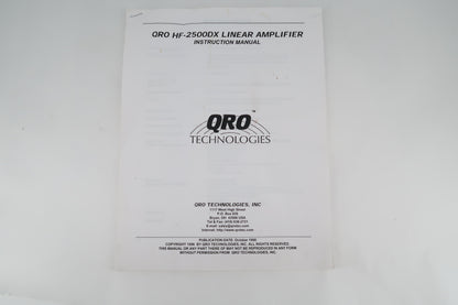 U19748 Used QRO HF-2500DX Heavy-Duty Linear Amplifier