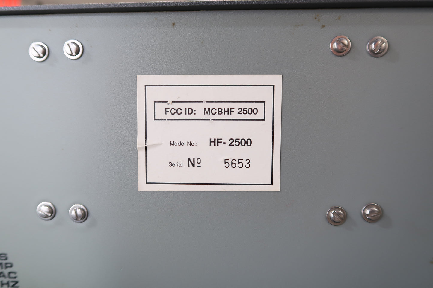 U19748 Used QRO HF-2500DX Heavy-Duty Linear Amplifier