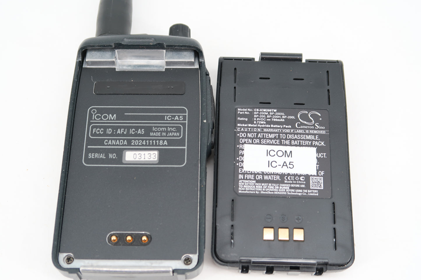 U19797 Used Icom IC-A5 VHF Air-Band Handheld Transceiver