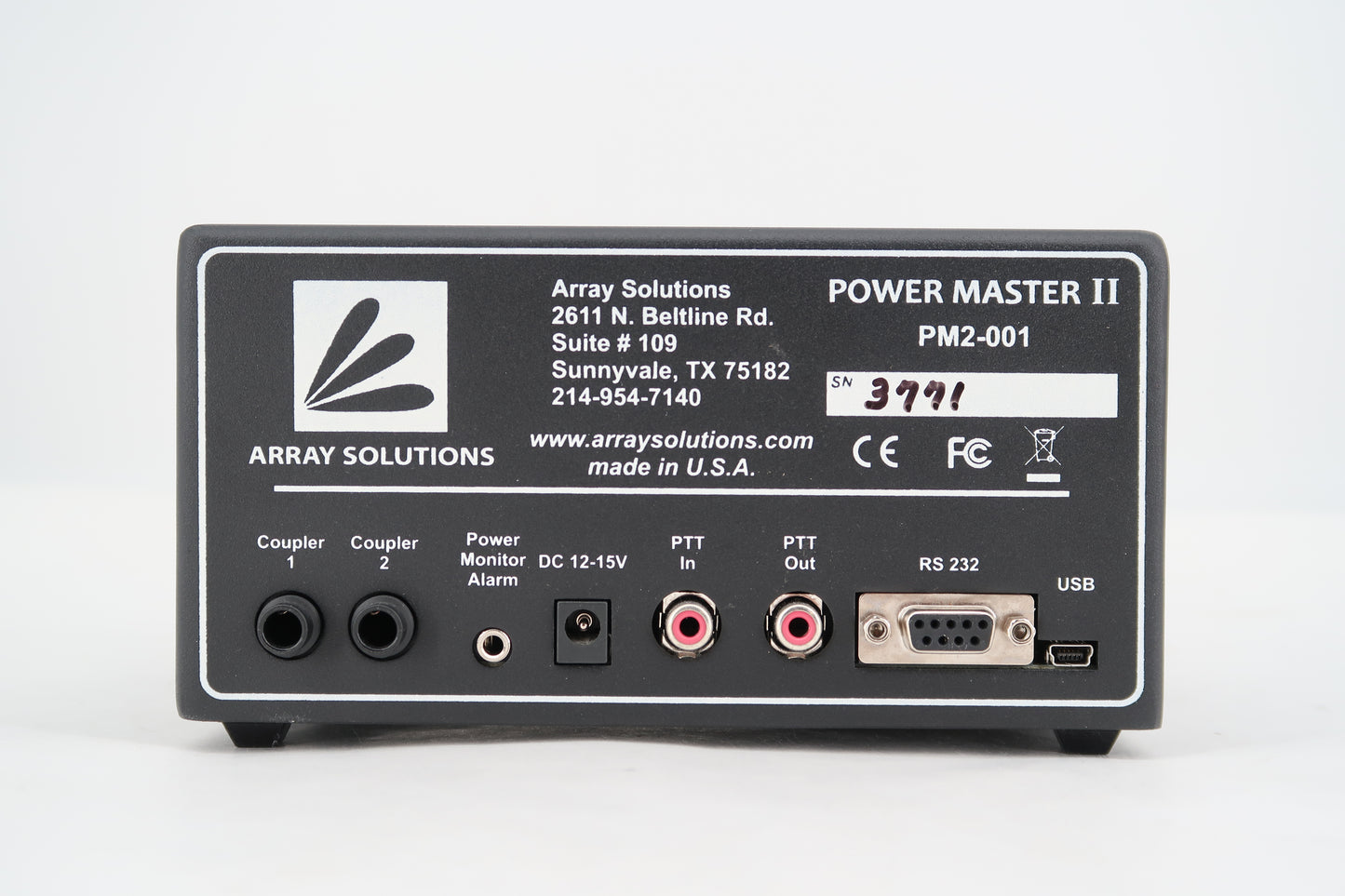 U19803 Array Solutions Power Master II (PM2-001) Digital Power/SWR Meter w/ Coupler