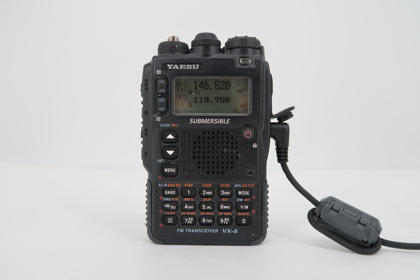 U19799 Used Yaesu VX-8DR Quad-Band Submersible Handheld Transceiver w/ Extras