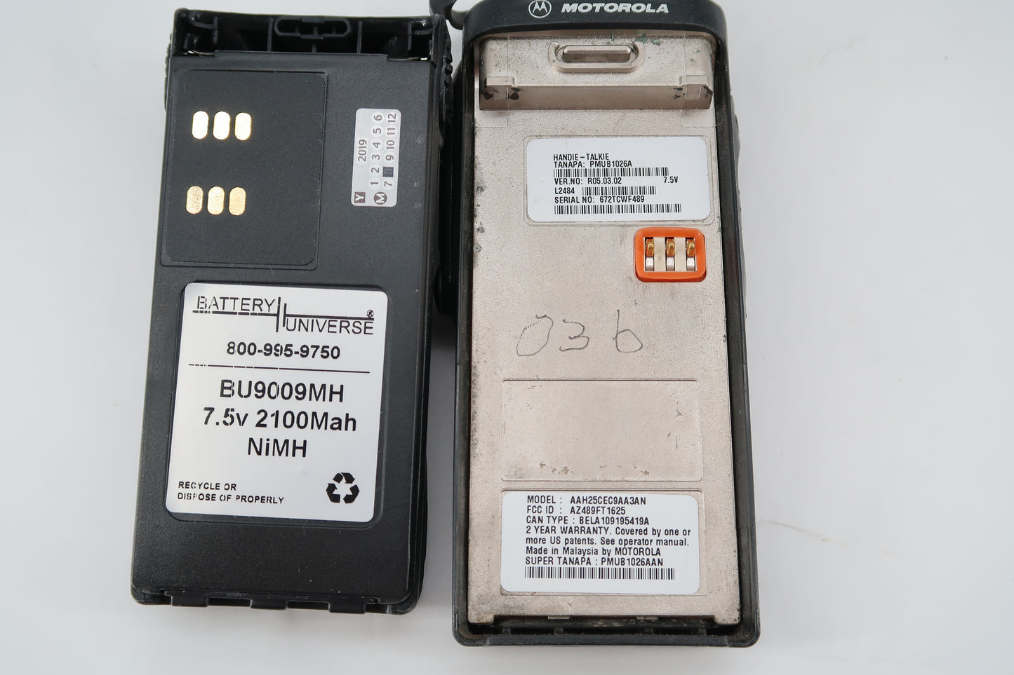 U19829 Used Motorola HT750 16Ch. 6m Two-Way Handheld (Model: AAH25CEC9AA3AN)