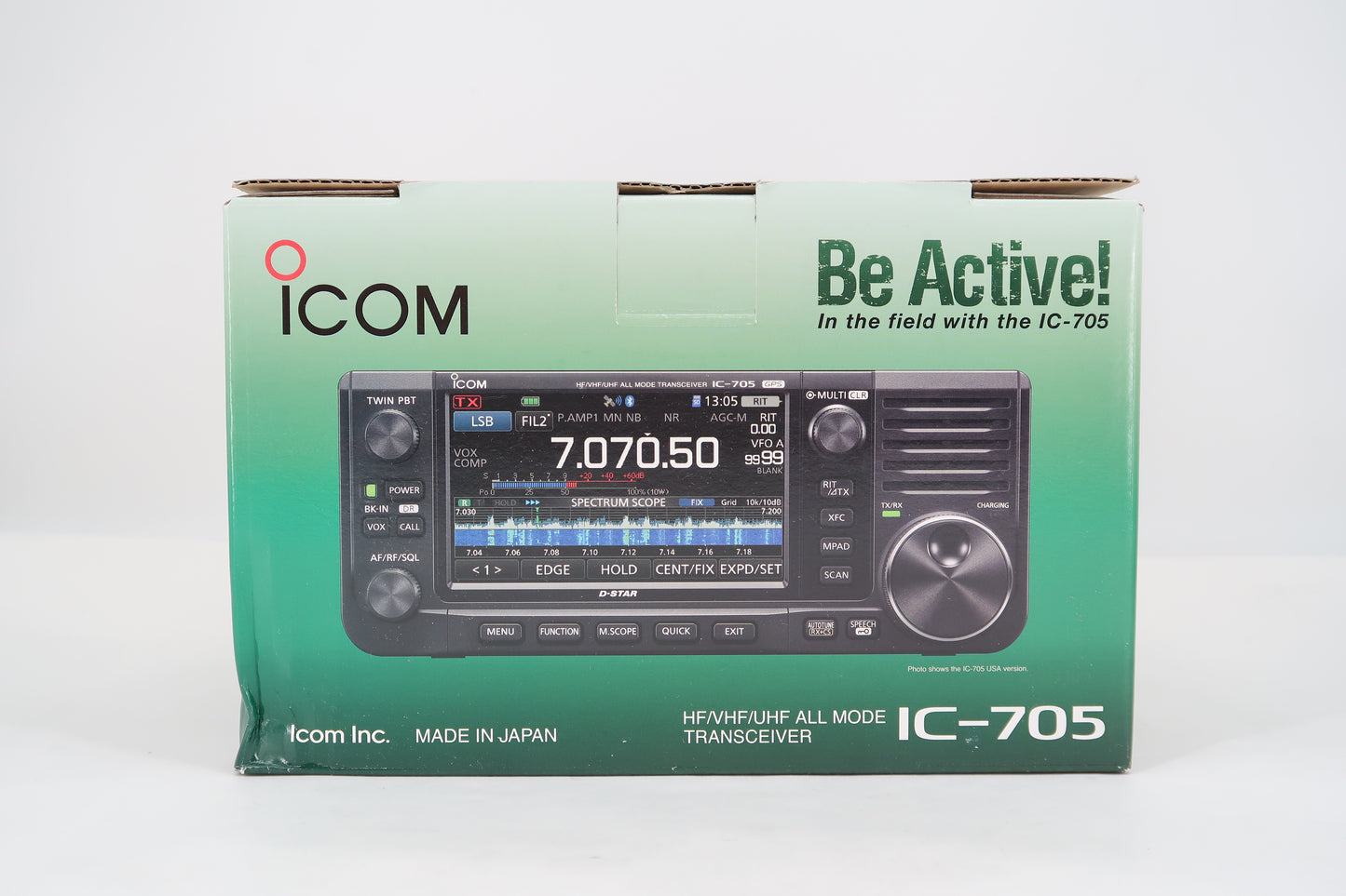 U19848 Used ICOM IC-705 Portable All-Mode Transceiver w/ Windcamp ARK-705 and MARS
