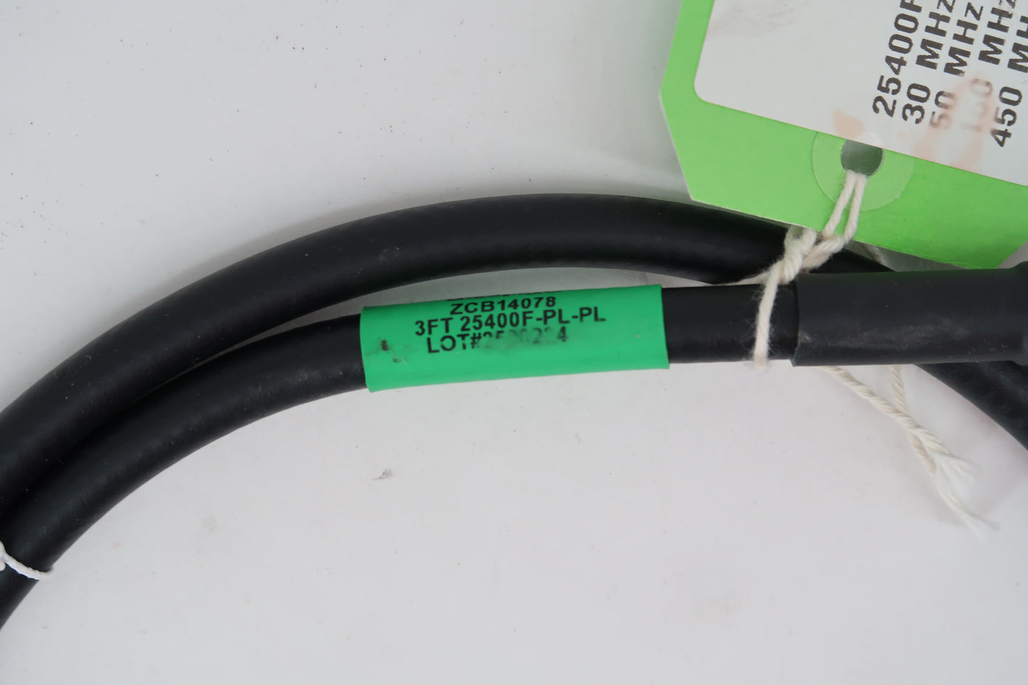 U19855 Never Used ABR Industries 25400F-PL-3FT Coax Cable