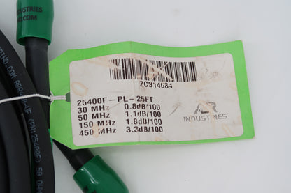 U19857 Never Used ABR Industries 25400F-PL-25FT Coax Cable
