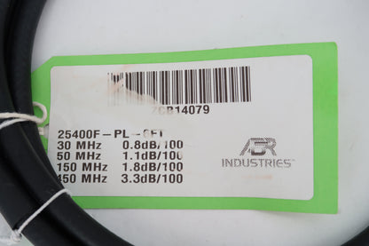 U19858 Never Used ABR Industries 25400F-PL-6FT Coax Cable