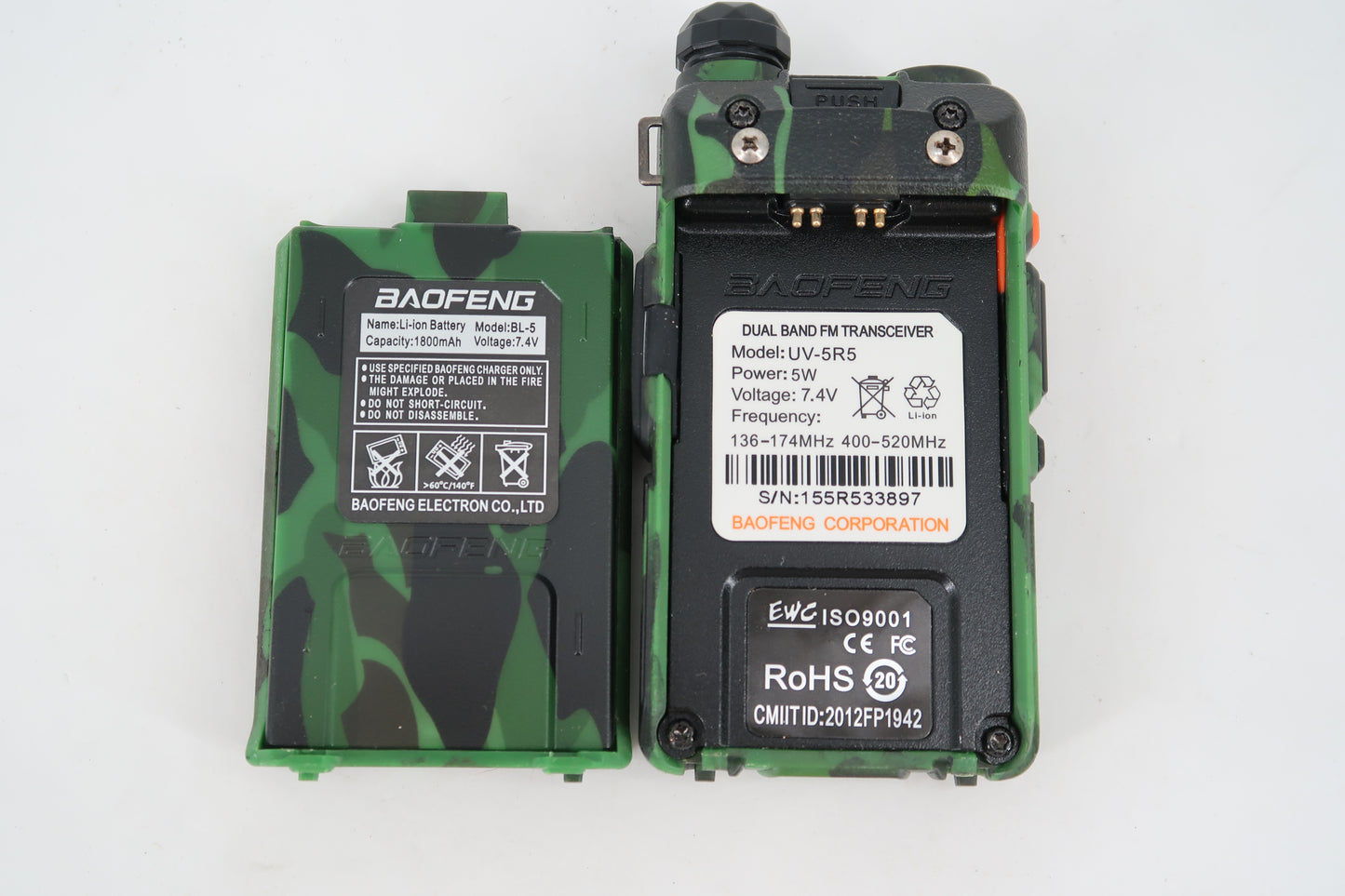 U19883 Baofeng UV-5R5 5W Dual-Band Handheld Transceiver