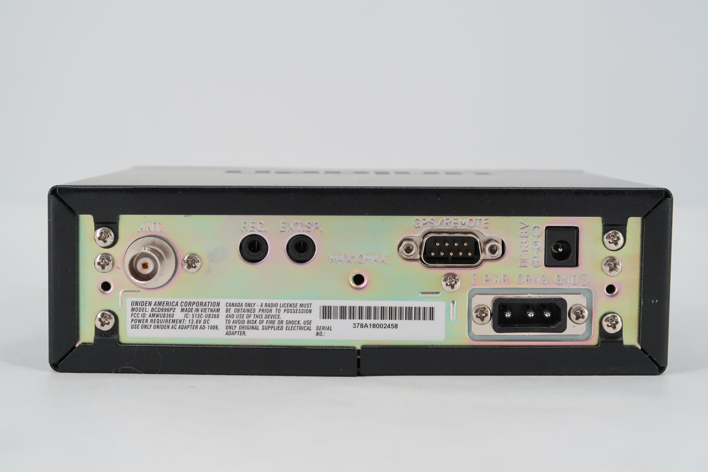U19884 Used Uniden BCD996P2 Desktop Digital Trunking Scanner