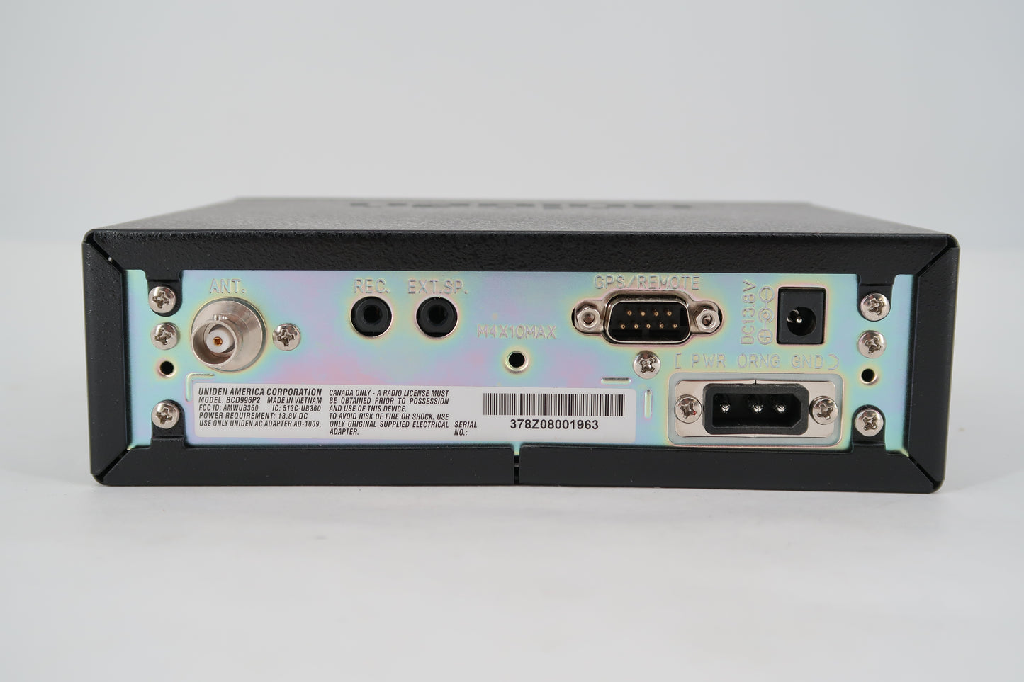 U19886 Used Uniden BCD996P2 Desktop Digital Trunking Scanner