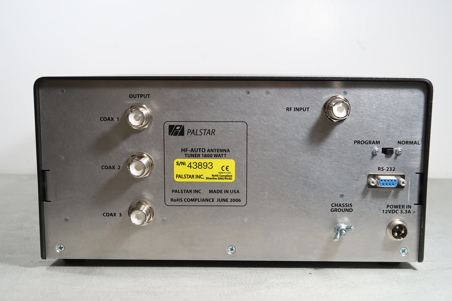 U19898 Used Palstar HF AUTO 1800 Watt Automatic Antenna Tuner 30 days old