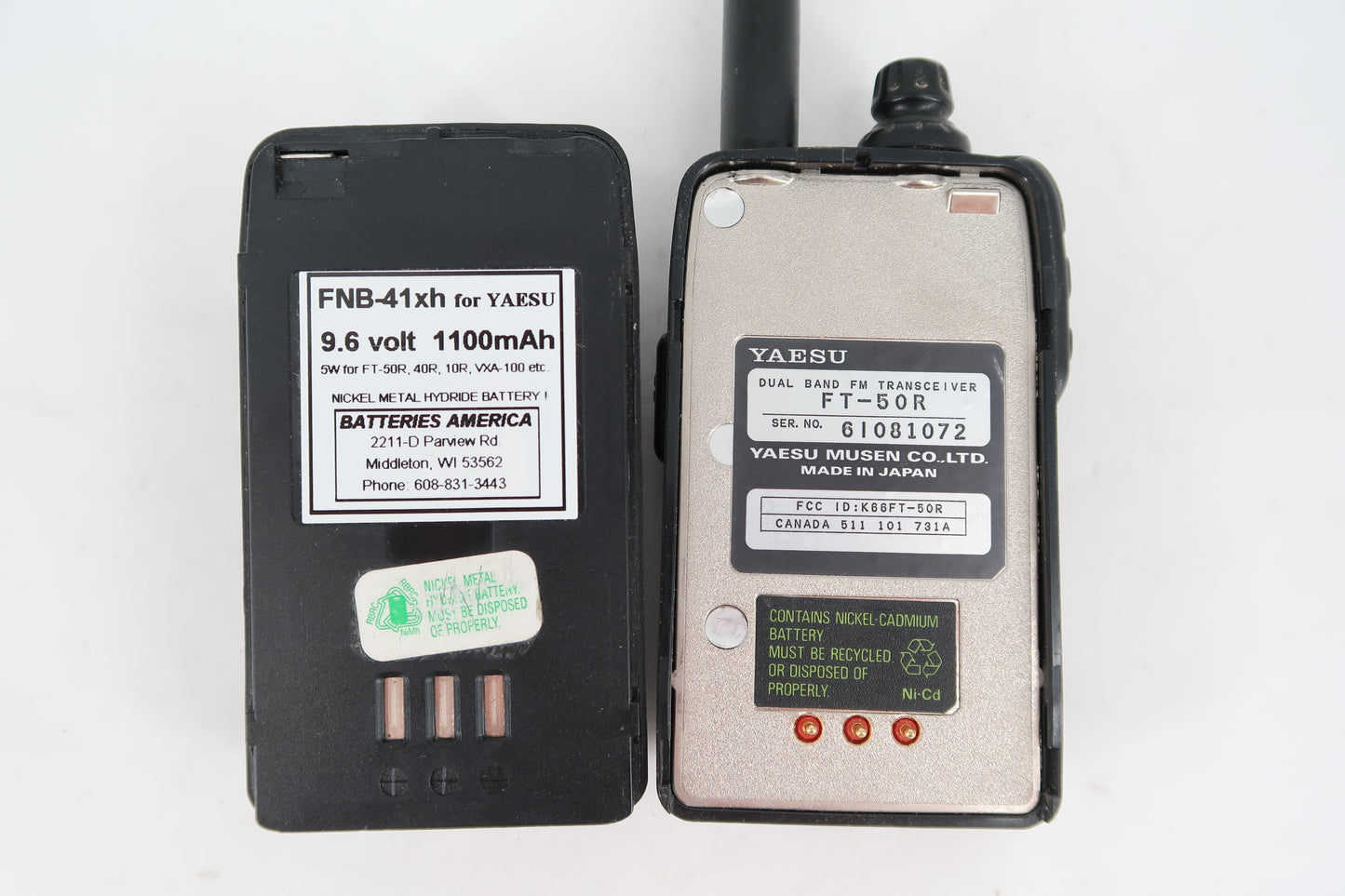 U19924 Used Yaesu FT-50R Dual-Band FM Handheld Transceiver