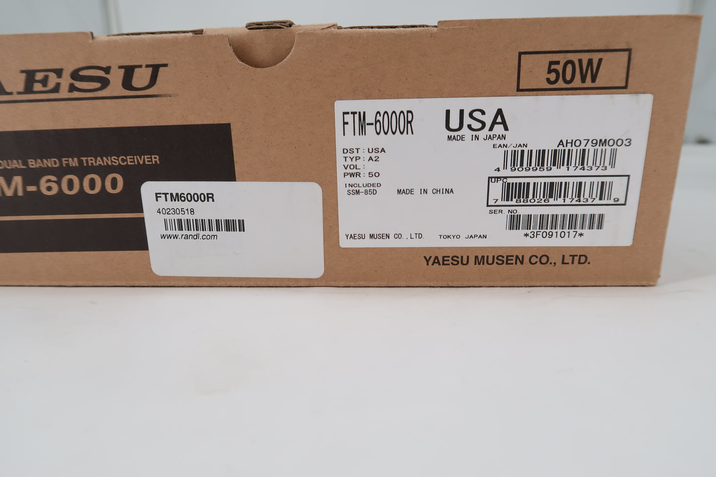 U19949 Used Yaesu FTM-6000R Dual Band UHF/VHF Mobile Radio