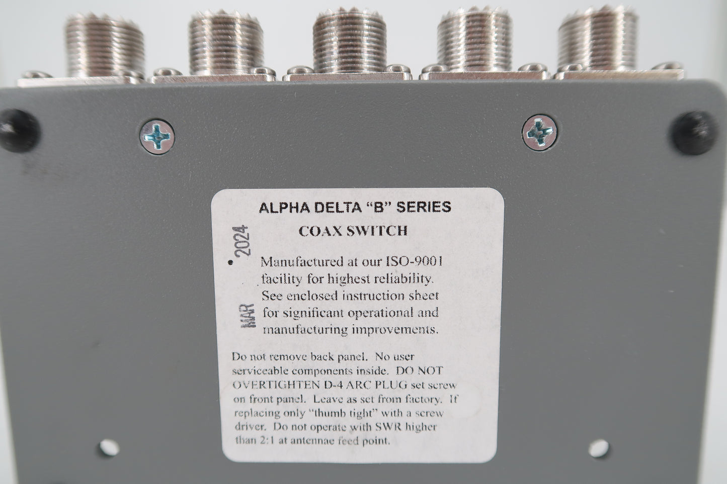 U19958 Used Alpha-Delta Model Delta-4 Coax Switch/Surge Protector
