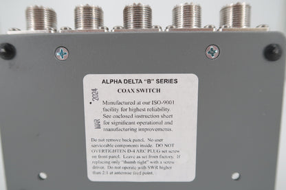 U19958 Used Alpha-Delta Model Delta-4 Coax Switch/Surge Protector