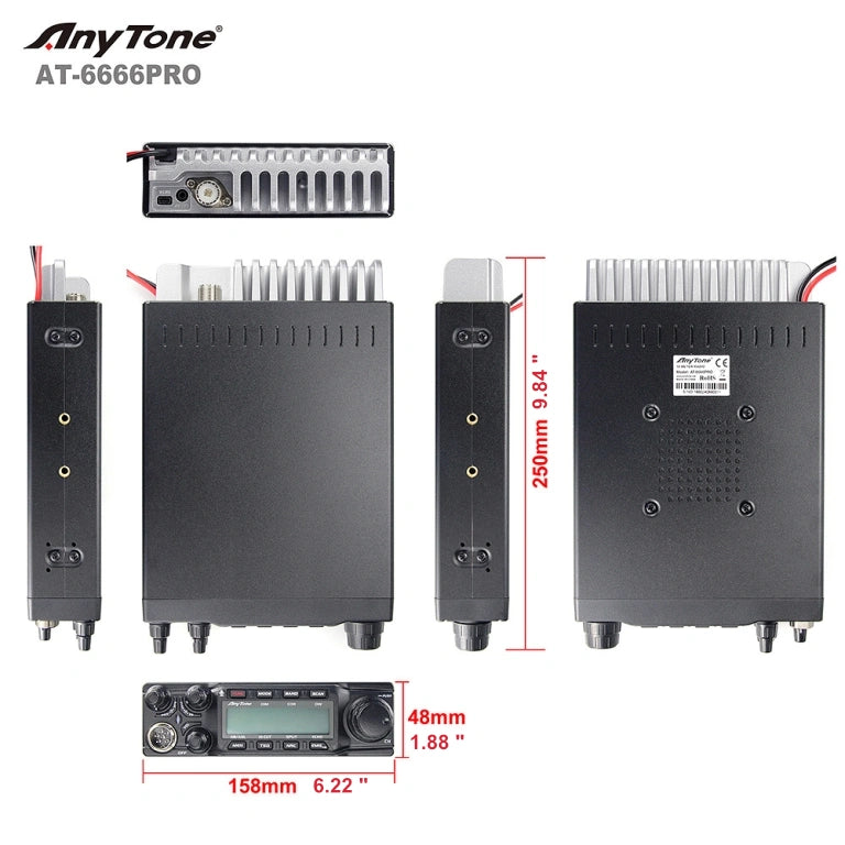 AnyTone AT-6666Pro 10 Meter Amateur Radio AM / FM / SSB / CW