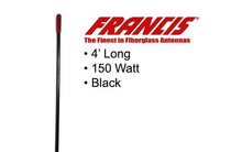 FRANCIS CB24 150-Watt Hot Rod Fiberglass Antenna (Black) 4 Feet