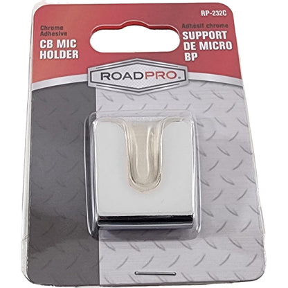RoadPro RP-232C Chrome Self Adhesive CB Radio Microphone Holder