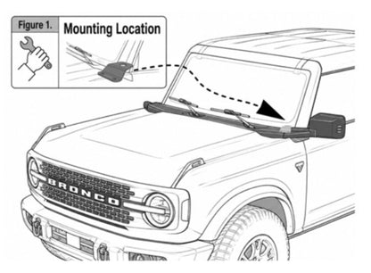 OPEK AM-BR01B 3/4" NMO ANTENNA MOUNT BRACKET FOR FORD BRONCO 2021+ ExcludesSport